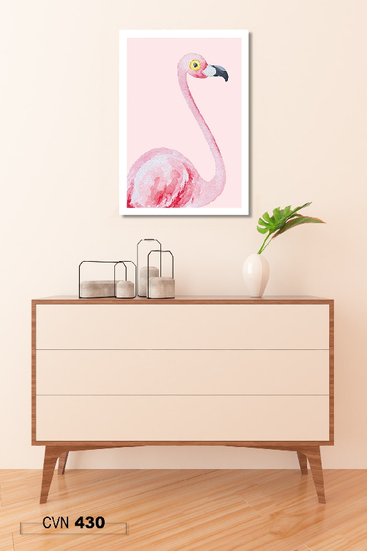 Tranh canvas trang trí decor chim hồng hạc-430