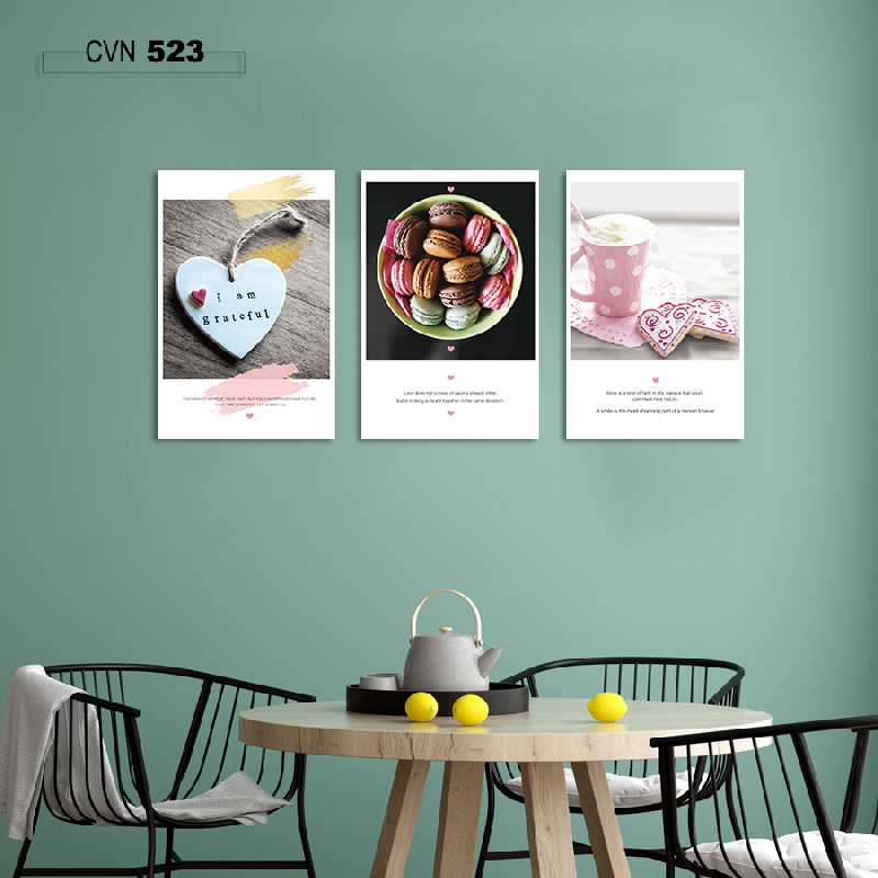 Bộ 3 tranh canvas trang trí decor nhà bếp-523